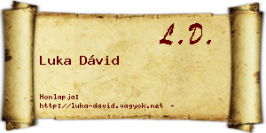 Luka Dávid névjegykártya